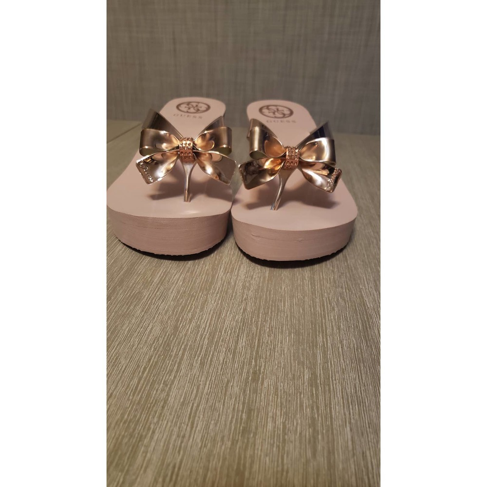 Guess Sierra2 gold blush platform sandals flip flops womens US size  11